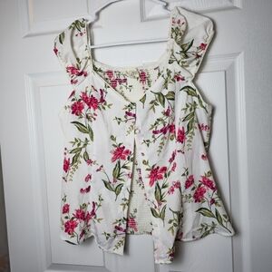 Sweet Wanderer Floral Button Down Top Size XL